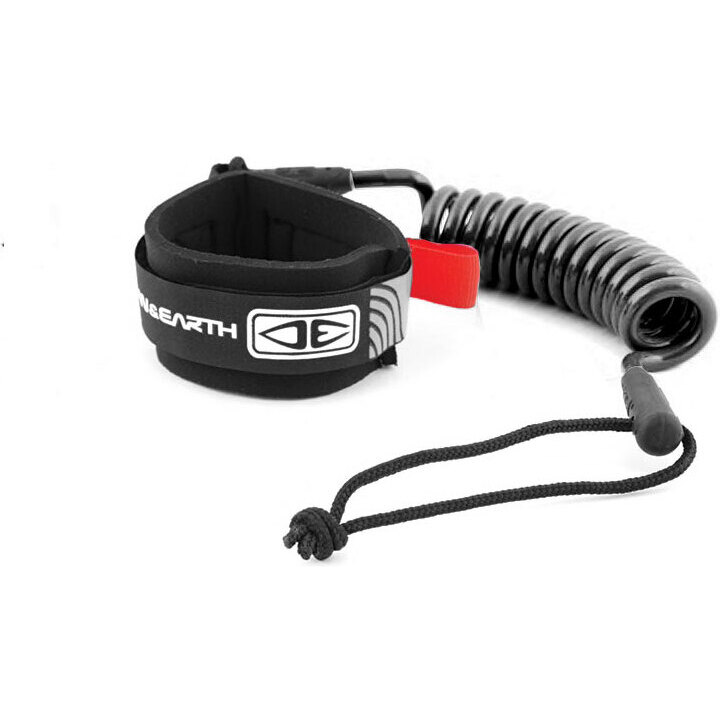 2026 Ocean and Earth Bodyboard Basic Wrist Coiled Leash OESBBA03 - Black